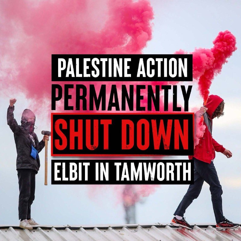 Aktivisten der „Palestine Action“ haben Elbit Systems in Tamworth, Großbritannie...