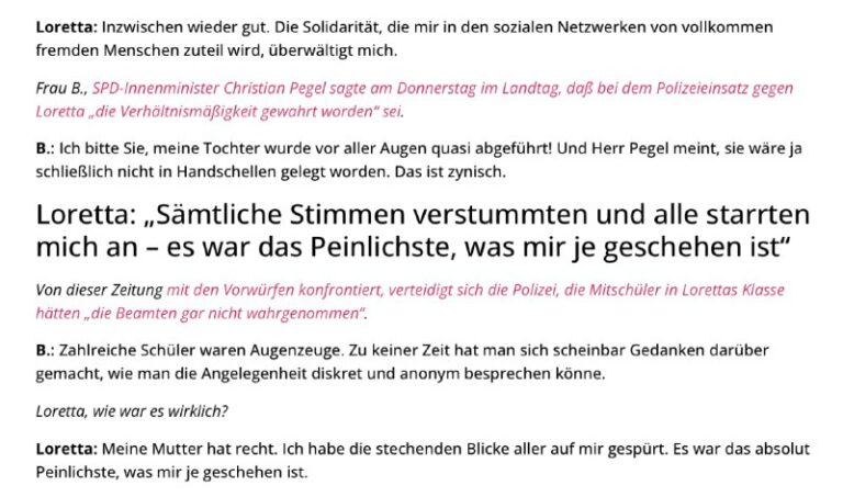 Faeser-Opfer Loretta erhebt ihre Stimme: Ein schockierendes Interview