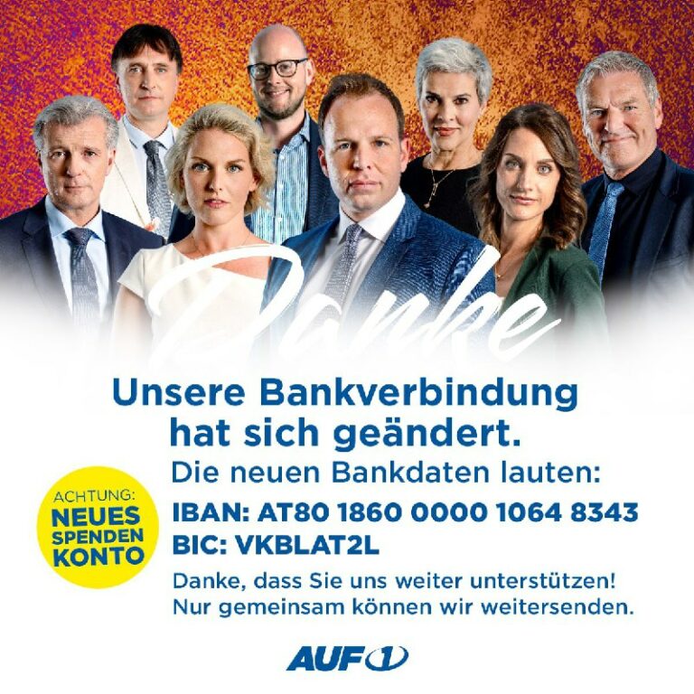 Neue Bankdaten für Spenden an AUF1