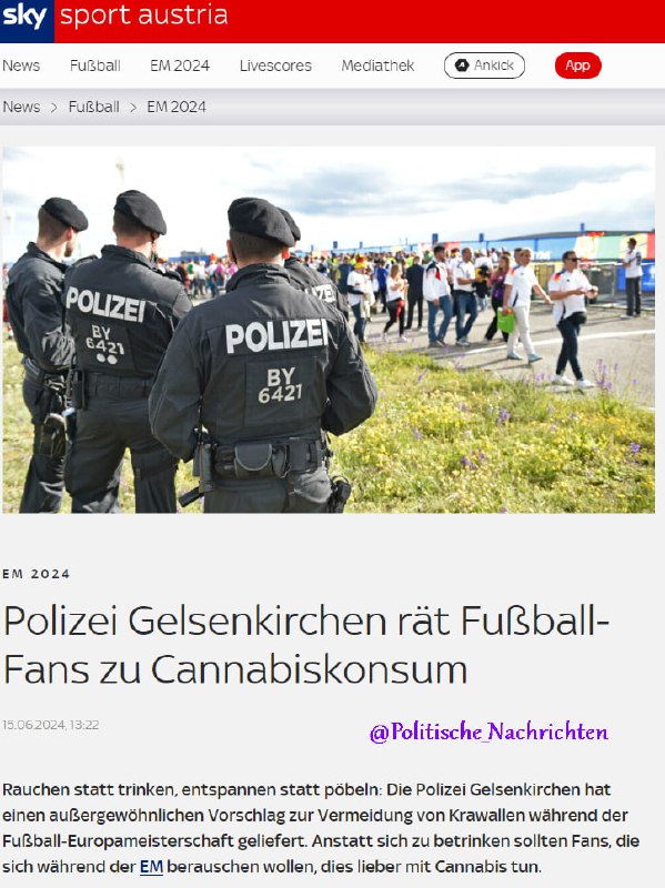 Alkoholkonsum versus Cannabisrauchen: Polizeitipp für entspannte Fans