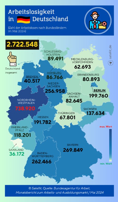 Arbeitslosenzahl in Deutschland steigt weiter – Mai 2024