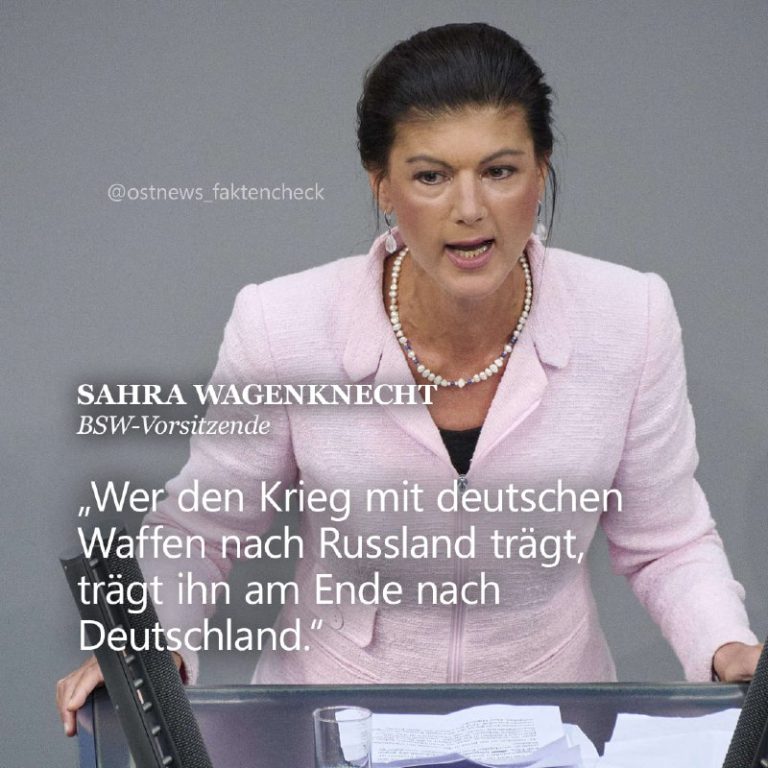 Kritik an Scholz: Wagenknecht fordert Erläuterung zu Waffen für Ukraine