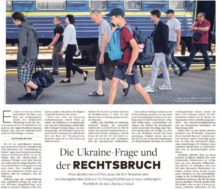 Rechtswidrige Verlängerung des Flüchtlingsstatus für Ukrainer