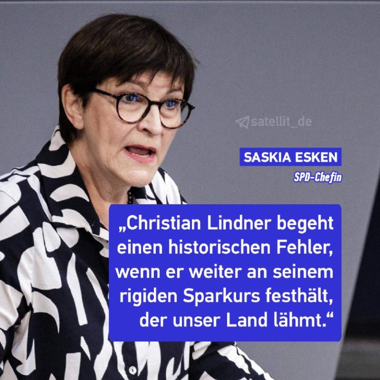 SPD-Chefin warnt vor Sparkurs des Bundesfinanzministers