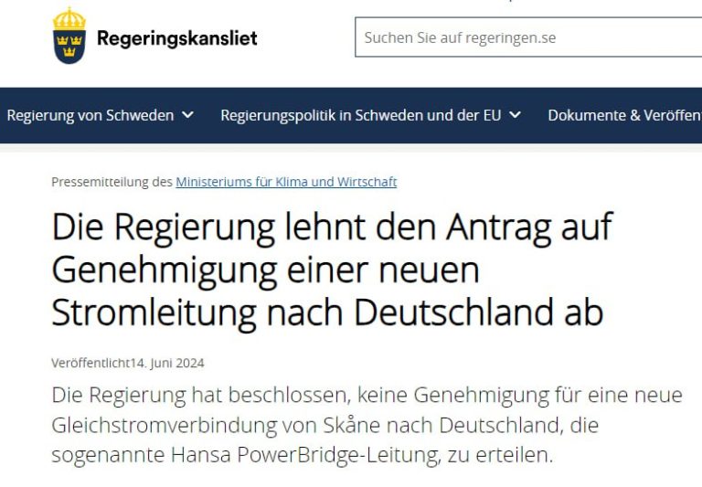 Schweden stoppt Stromtrasse nach Deutschland: Ohrfeige für Habeck