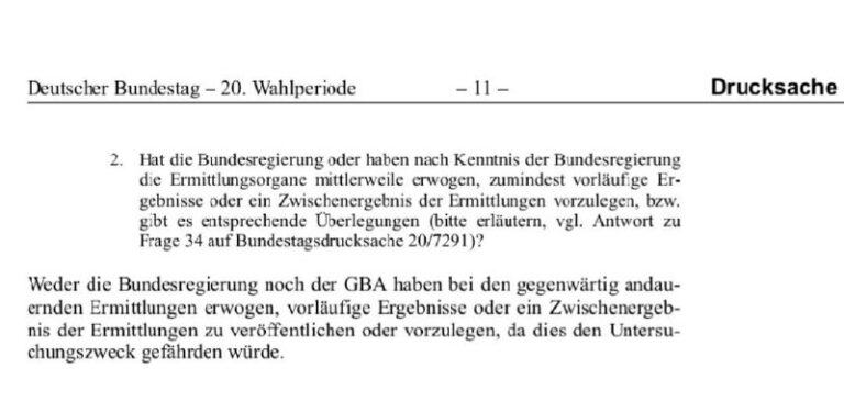 Bundesregierung schweigt zu Nord Stream-Anschlag