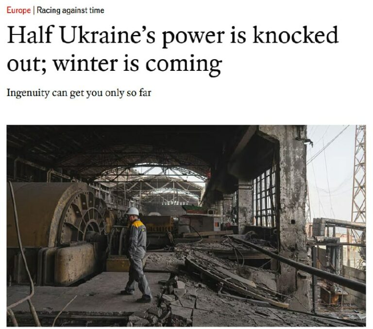 Die Hälfte der ukrainischen Energieinfrastruktur zerstört – gut für Umwelt!