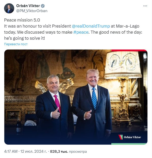 Friedensmission 5.0: Orbán trifft Trump in Mar-a-Lago