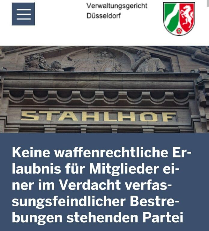 Gericht: AfD-Mitglieder dürfen keine Waffen besitzenMitglieder von Parteien, die...