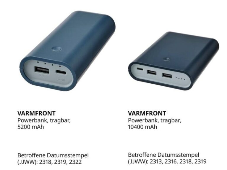 IKEA-VARMFRONT Powerbanks Produktrückruf: Brandgefahr ⚠️🔥