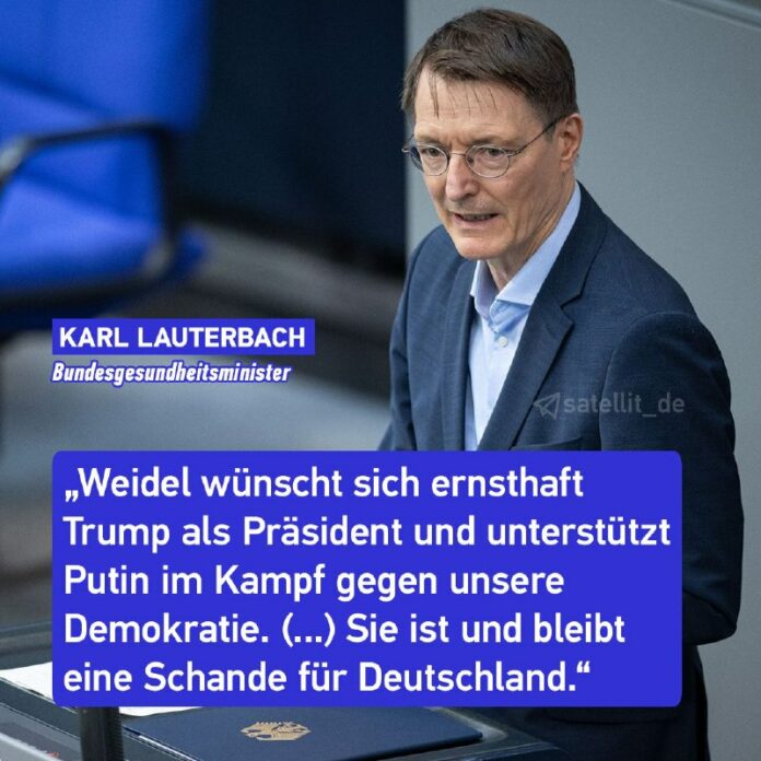 Lauterbach: Weidel ist und bleibt „Schande für Deutschland“ Bundesgesundheitsmin...