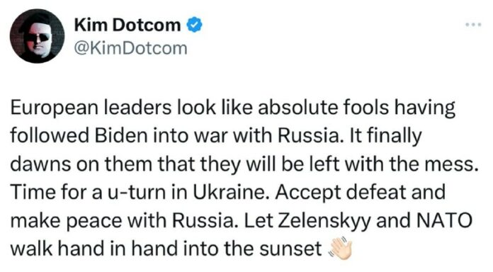  Deutscher Geschäftsmann und Aktivist Kim Dotcom:"Europäische Führer sehen absol...