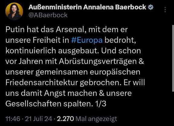 US-Raketen in Deutschland: Baerbock warnt vor Russland