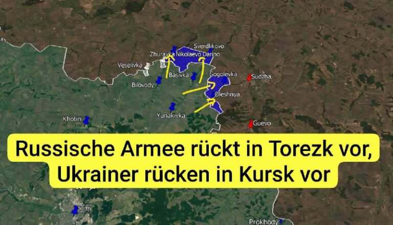 Aktuelle Entwicklung im Russland-Ukraine-Krieg bis 7. August: Ukrainische Armee kontrolliert 4 Dörfer in Kursk, russische Armee rückt vor