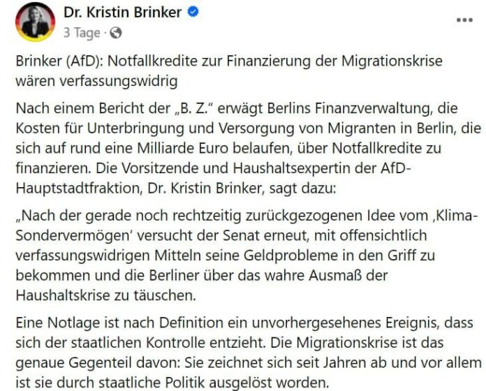  Berlin prüft massive Schuldenaufnahme für AsylversorgungDie Berliner Sozialsena...