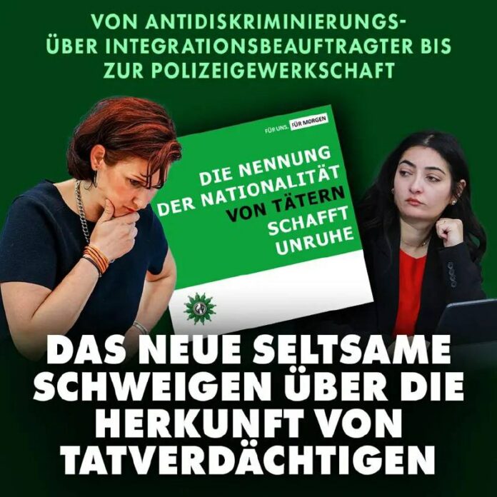 Das neue seltsame Schweigen über die Herkunft von Tatverdächtigen „Das neue seltsame Schweigen über die Herkunft von Tatverdächtigen“ In Deutschla...