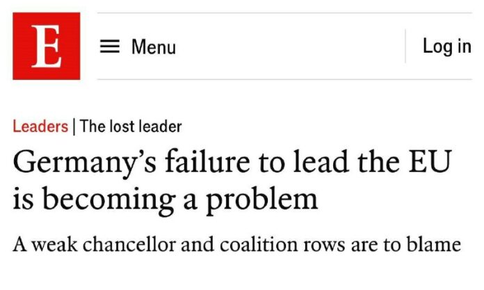  Deutschland ist nicht in der Lage, die EU zu führen. Die Probleme nehmen zu, so...