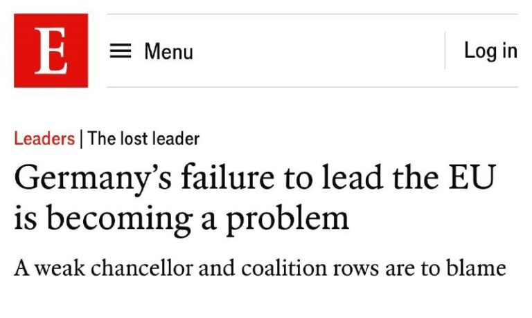 Deutschland: Inkompetenz gefährdet EU-Führung – The Economist