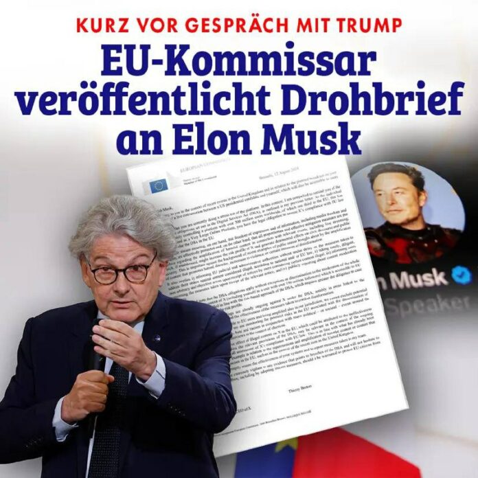 „Kurz vor Gespräch mit Trump: EU-Kommissar veröffentlicht Drohbrief an Elon Musk...