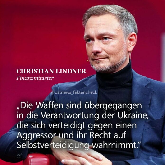 Lindner nimmt Einsatz deutscher Waffen auf russischem Gebiet gelassen Ukrainisch...