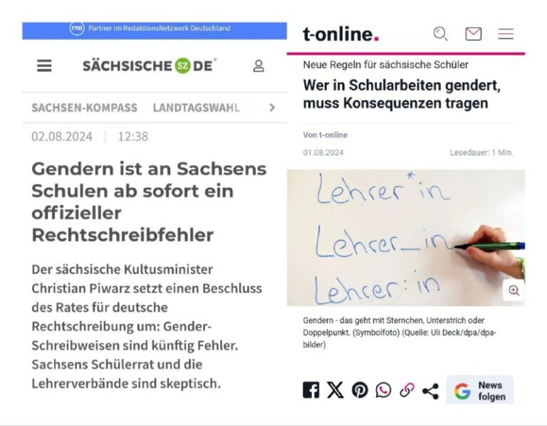 Gendern als Rechtschreibfehler: Sachsen setzt klare Maßstäbe