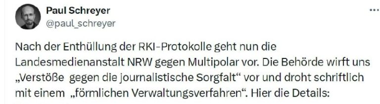 Medienaufsicht gegen Veröffentlicher der RKI-Protokolle