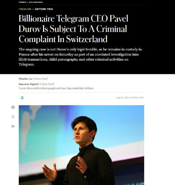 Durow in der #Schweiz als Verdächtiger in Strafverfahren geführt Die in der Schw...
