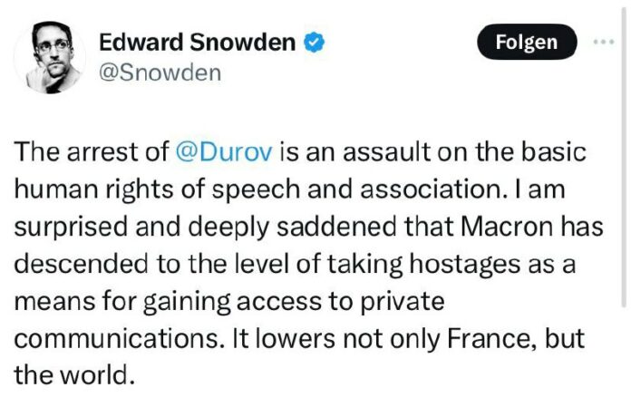 Medien: Telegram-Chef Pawel #Durow nahe Paris festgenommen    Laut dem französis...