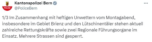 Verheerende Überschwemmungen: Unwetter zerstört Gebäude und Straßen in der Schweiz