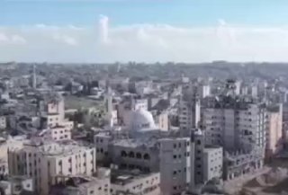 Zerstörung der Moschee Al-Haram in Gaza durch israelische Truppen