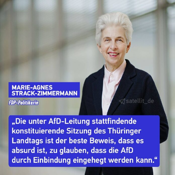 Strack-Zimmermann kritisiert AfD nach turbulenter Sitzung in Thüringen Die konst...