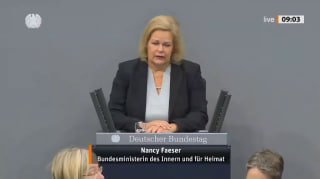 Debatte im Bundestag: Faeser und Merz zur inneren Sicherheit