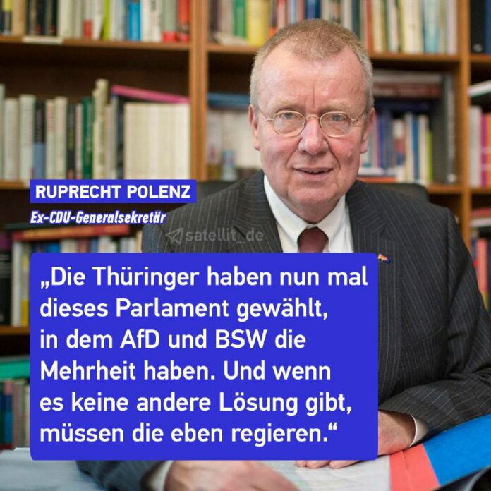 Ex-CDU-Generalsekretär Polenz bringt AfD-BSW-Regierung ins Spiel Nach den Landta...