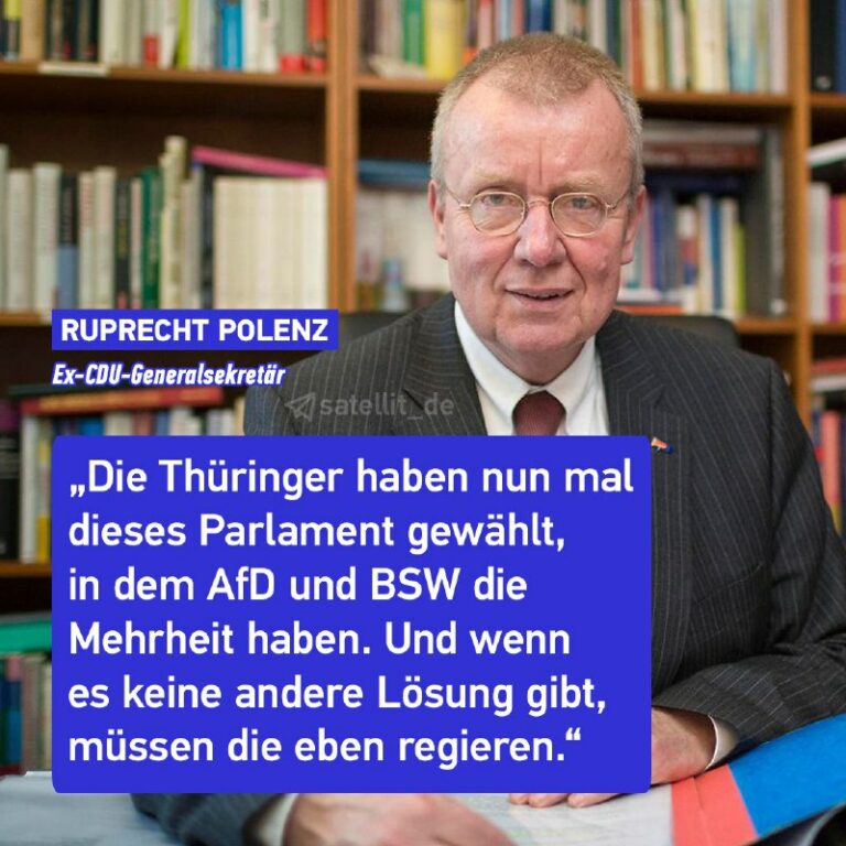 Ex-CDU-Generalsekretär Polenz gegen AfD-BSW-Regierung