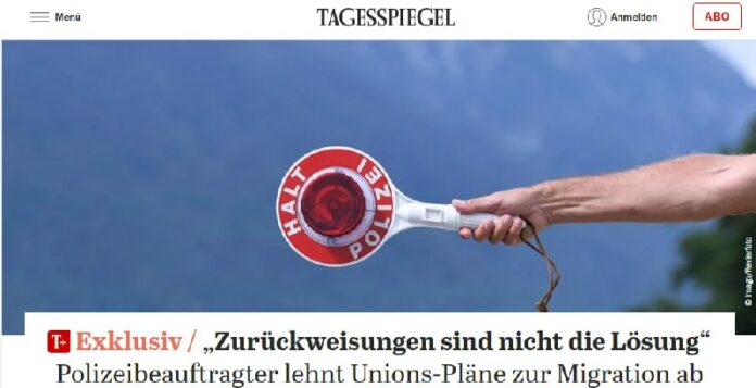 Polizeibeauftragter Grötsch gegen Zurückweisungen von MigrantenDer Polizeibeauft...