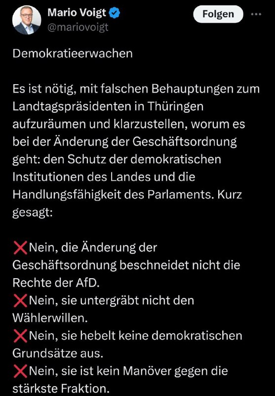 Thüringer CDU-Chef gegen AfD-Kandidaten als Landtagspräsident