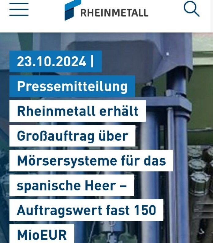 Spanien will bei Rheinmetall 84 Mörsersysteme einkaufenDie spanische Regierung h...