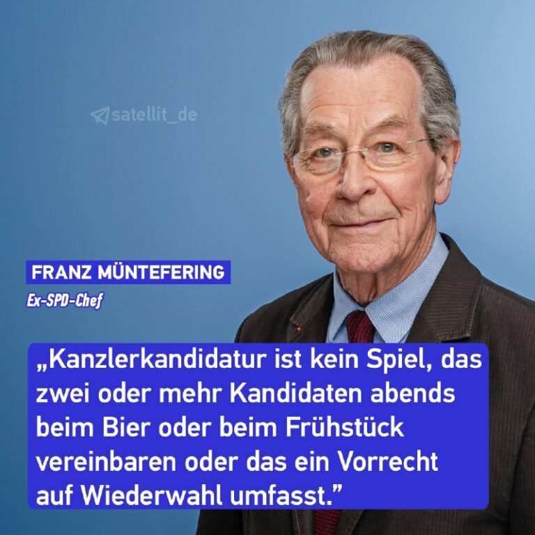 Kanzlerdebatte um Scholz: Ex-SPD-Chef Müntefering widerspricht aktueller Führung…