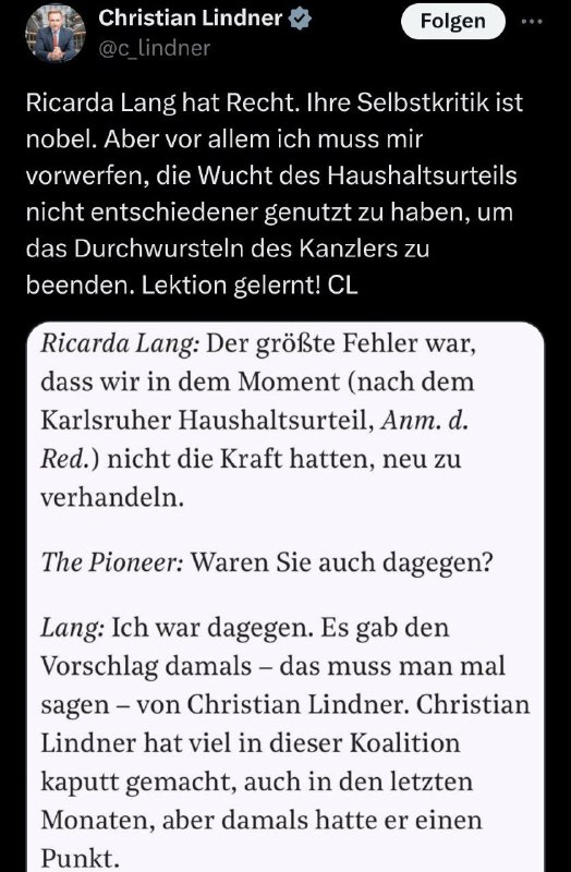 Lang und Lindner kriegen sich in die Haare „Pack schlägt sich, Pack verträgt sic…