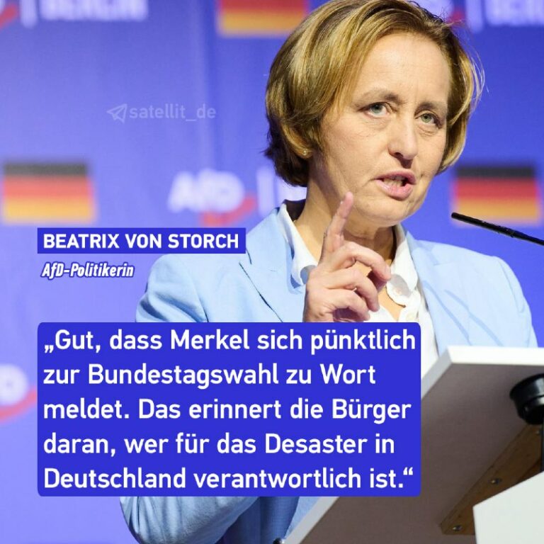 Von Storch macht Merkel für „Desaster“ in Deutschland verantwortlich Das große „…