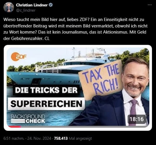 ZDF erzürnt Lindner mit neuem Doku über Superreiche Das ZDF hat am Sonntag einen…