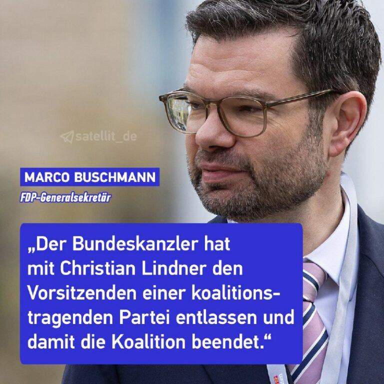 Buschmann macht Scholz für Ampel-Bruch verantwortlich FDP-Generalsekretär Marco …