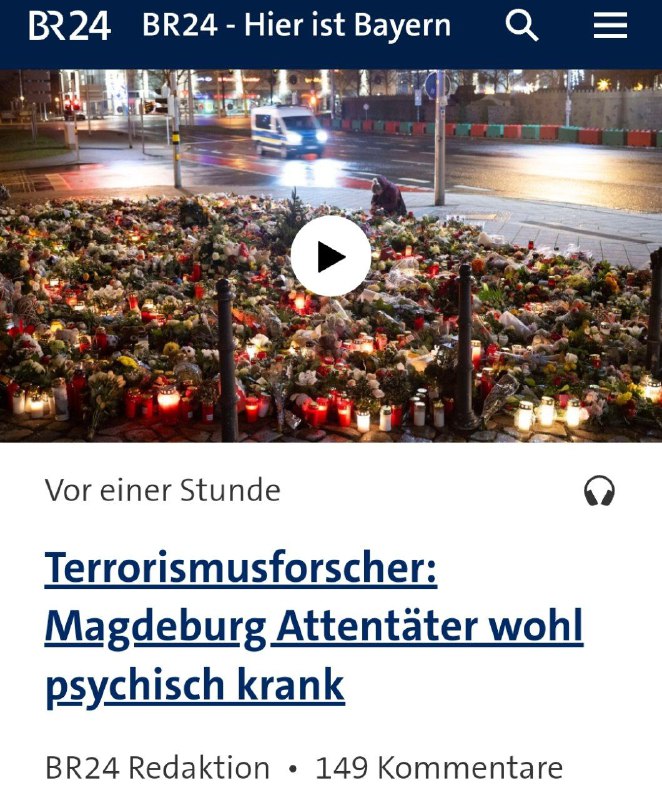 Deutscher Terrorismusforscher: Magdeburg-Attentäter wohl psychisch krank Der ewi…