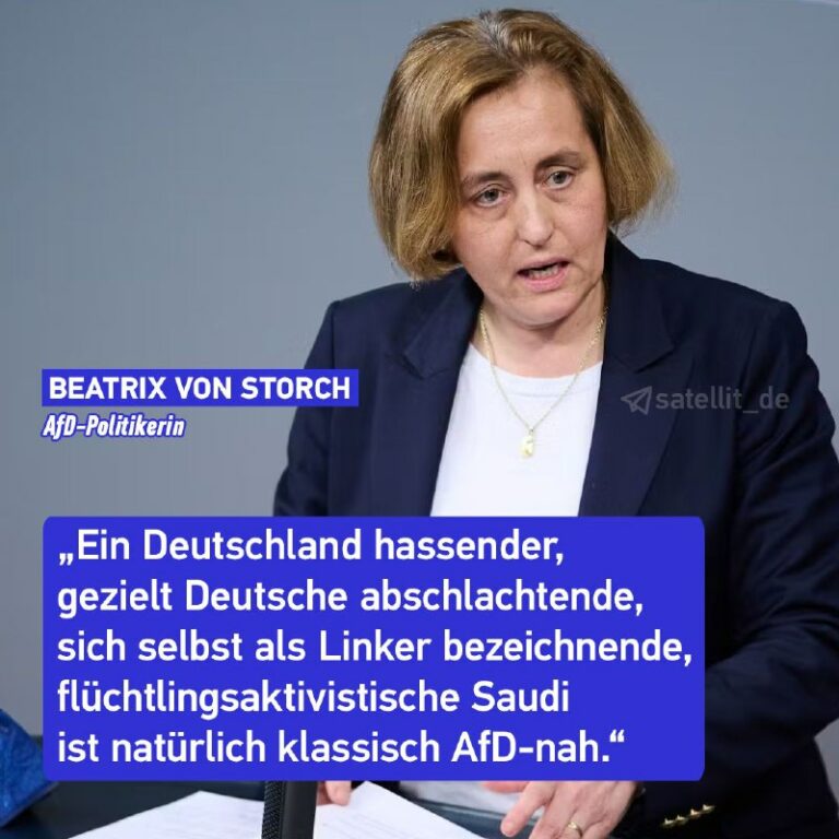 Die #AfD-Politikerin Beatrix von Storch hat diejenigen kritisiert, die ihrer Par…