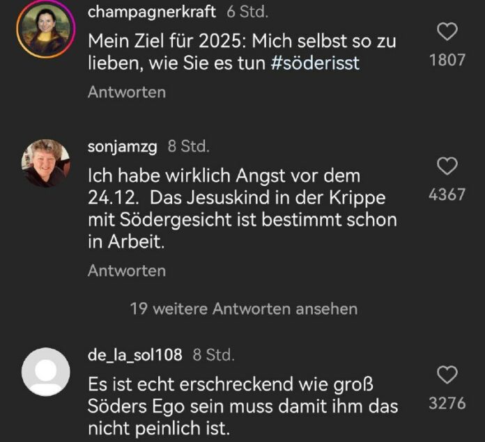 Söder verlost Advent-Pullis und -Lebkuchen mit eigenem Gesicht„Eigenlob stinkt n...