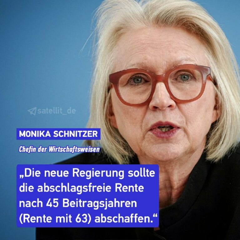 Wirtschaftsweise Schnitzer plädiert für Abschaffung der Rente mit 63Die Chefin d…