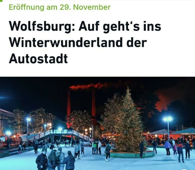 Wolfsburger Weihnachtsmarkt heißt … „Winterwunderland“Die Autostadt Wolfsburg lä…