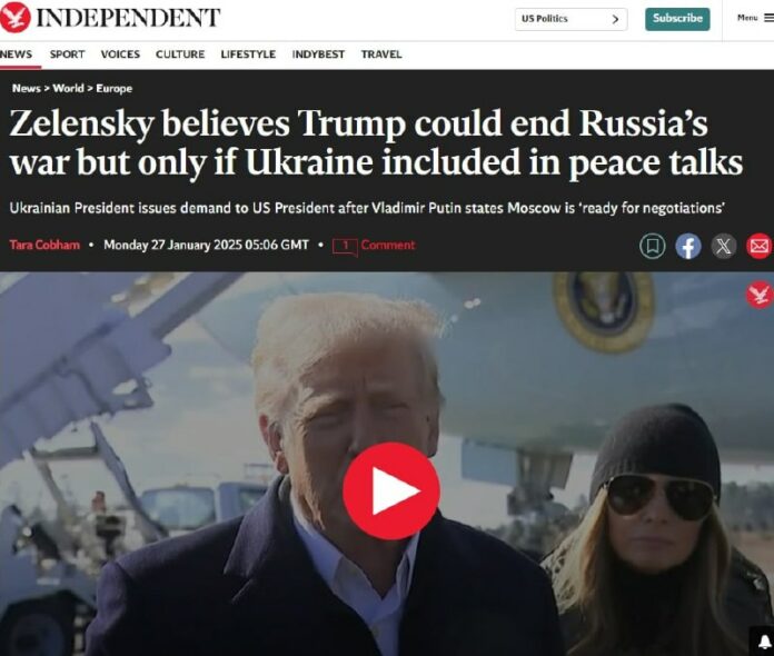 Bericht: Selenski fordert von #Trump Friedensverhandlungen mit Kiews Beteiligung...