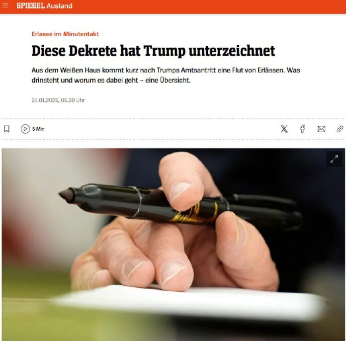 Erste Dekrete von Donald #Trump nach seiner Amtseinführung als US-Präsident habe...