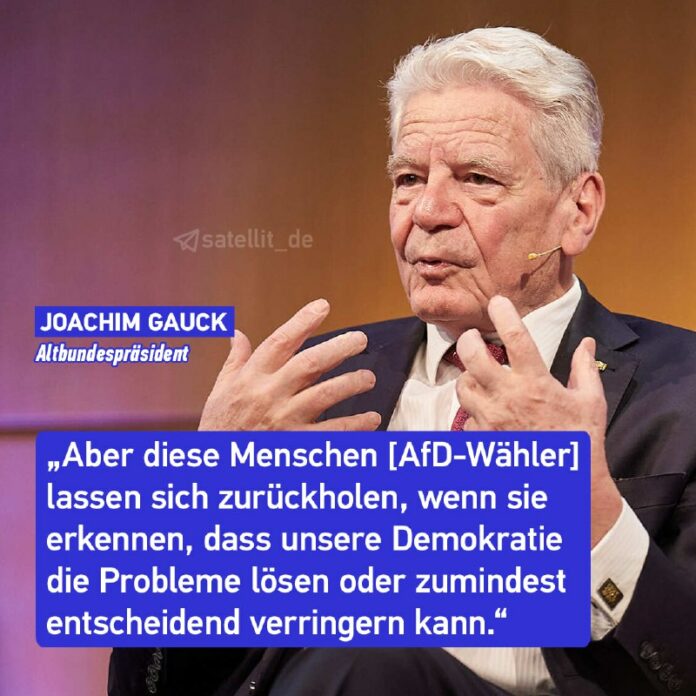 Gauck: AfD-Wähler lassen sich zurückholen Altbundespräsident Joachim #Gauck hat ...